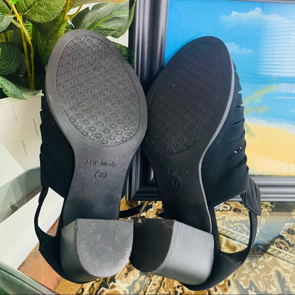 Caged Block Heel Sandals - Picture 14 of 16